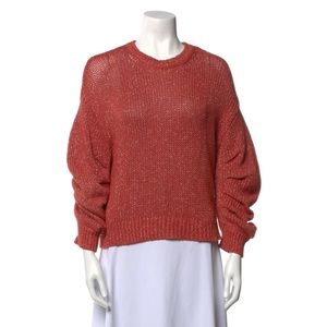 Ulla Johnson Puff Sleeve Metallic Threads Sweater Size Small